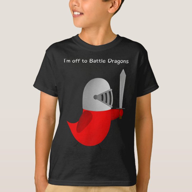 The Sammy Bird - I'm Off To Battle Dragons  T Shirt (Framsida)