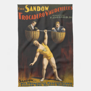 The Sandow Eugen Sandow Vaudeville Tyngdlyftare Kökshandduk