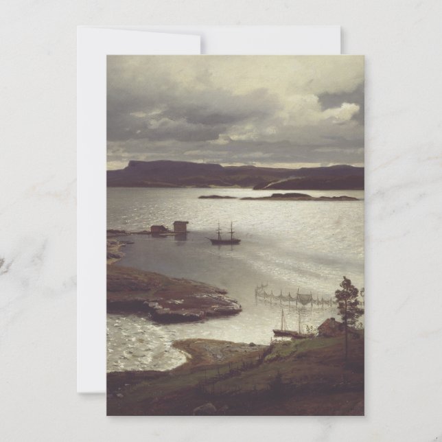 The Sandvik Fiord by Hans Gude Inbjudningar (Framsida)