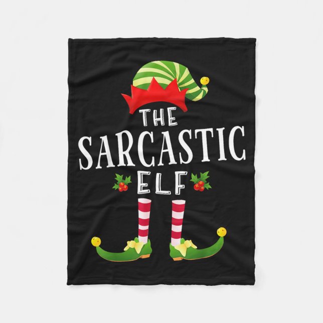 The Sarcastic Elf Christmas Matching Pajama  Fleecefilt (Framsidan)