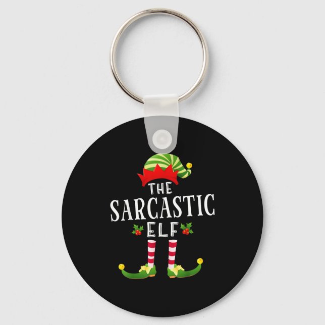 The Sarcastic Elf Christmas Matching Pajama  Nyckelring (Framsida)
