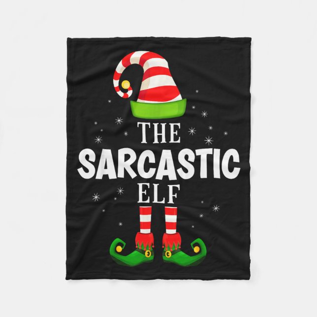 The Sarcastic Elf Christmas Pjs Matching Pajama  Fleecefilt (Framsidan)