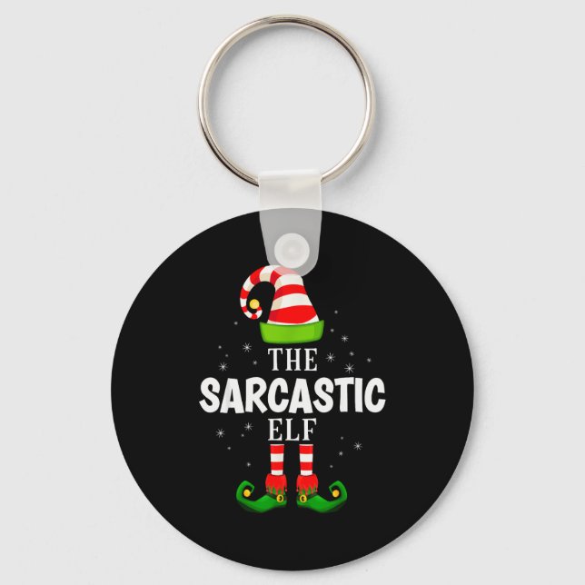 The Sarcastic Elf Christmas Pjs Matching Pajama  Nyckelring (Framsida)