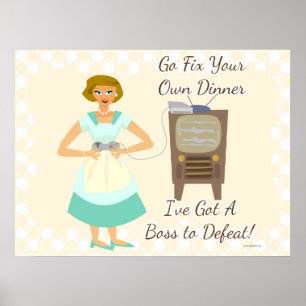 The Sassy Video Gamer 50s Housefru Poster