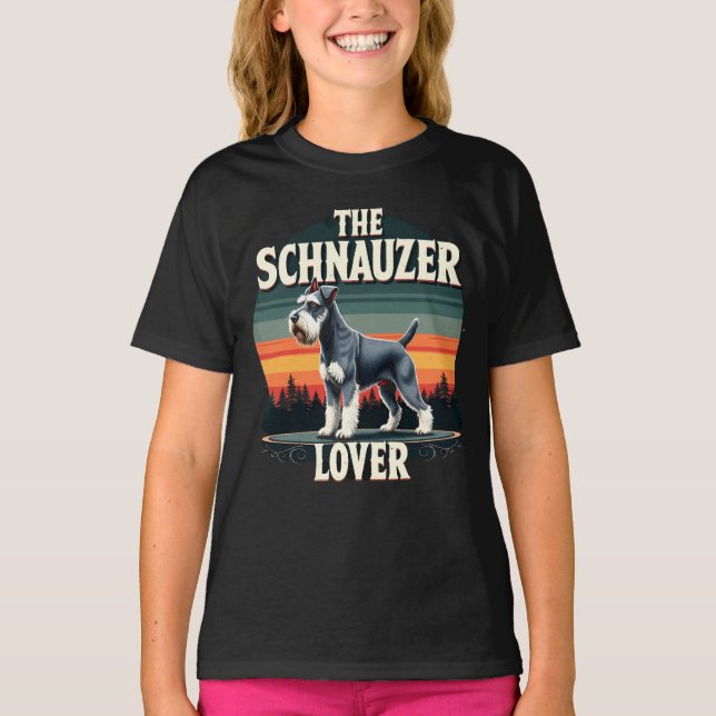 The Schnauzer Lover - Retro Hund Design  T Shirt (Framsida)