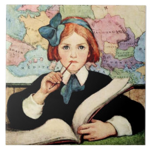 The Scholar av Jessie Willcox Smith Kakelplatta