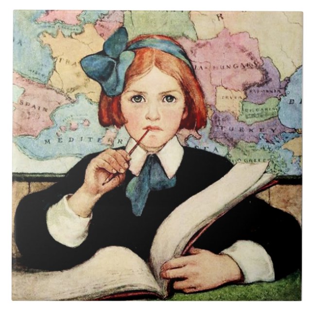 The Scholar av Jessie Willcox Smith Kakelplatta (Framsidan)