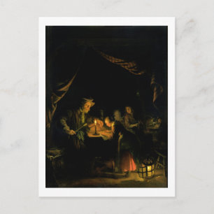 The School Master, 1660-65 (olja på panelen) Vykort