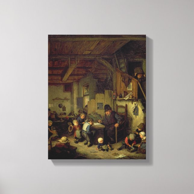 The School Master, c.1662 (olja på panel) Canvastryck (Framsida)