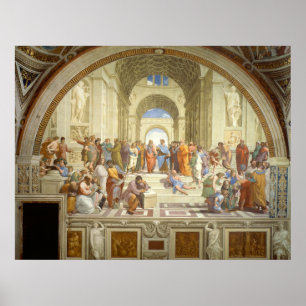 The School of Aten Fresco av Raffaello Sanzio Poster