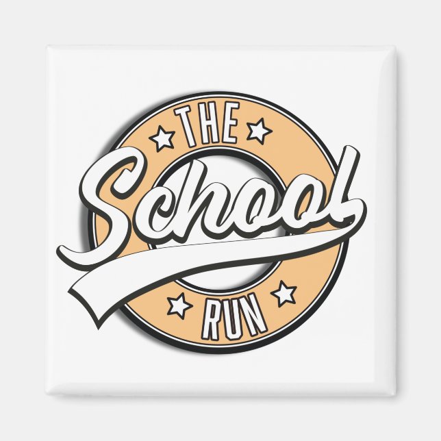 The School Run retro logotyp Magnet (Framsidan)