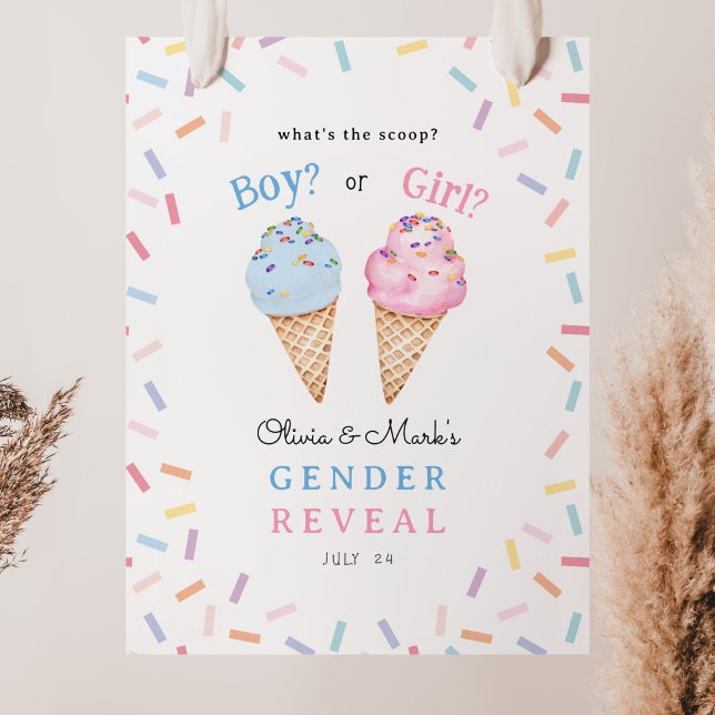The Scoop Ice kräm Gender Reveal Poster (Skapare uppladdad)