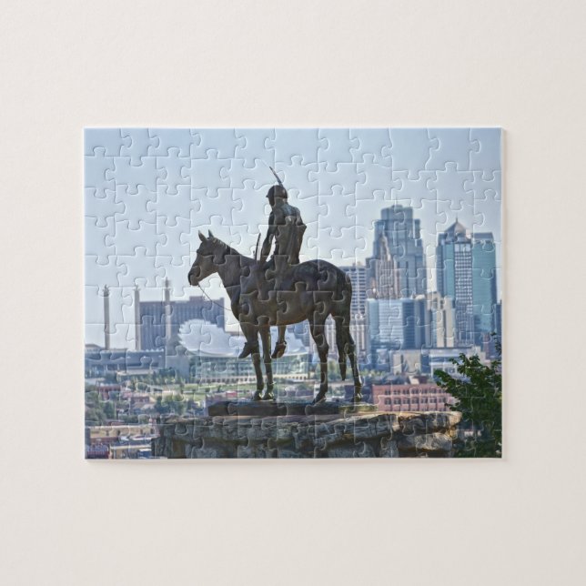 The Scout Statue, Kansas City, Missouri Pussel (Horisontell)