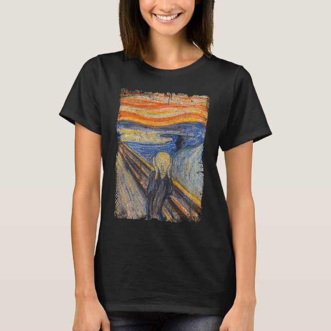 The Scream By Edvard Artist Munch Famous Painting T Shirt (Framsida)