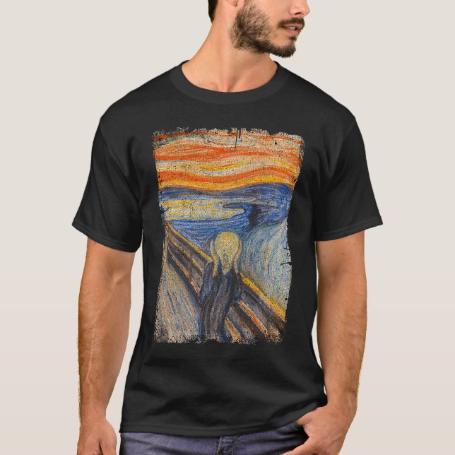 The Scream By Edvard Artist Munch Famous Painting T Shirt (Framsida)