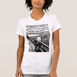 The Scream by Edvard Munch – Black Line Art T Shirt