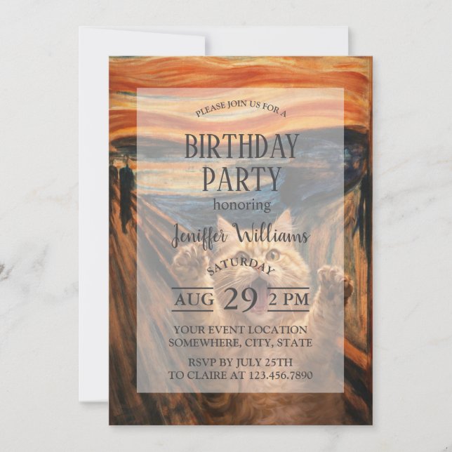 The Scream Cat Parody Art                          Inbjudningar (Framsida)