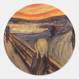 The Scream - Edvard Munch Runt Klistermärke