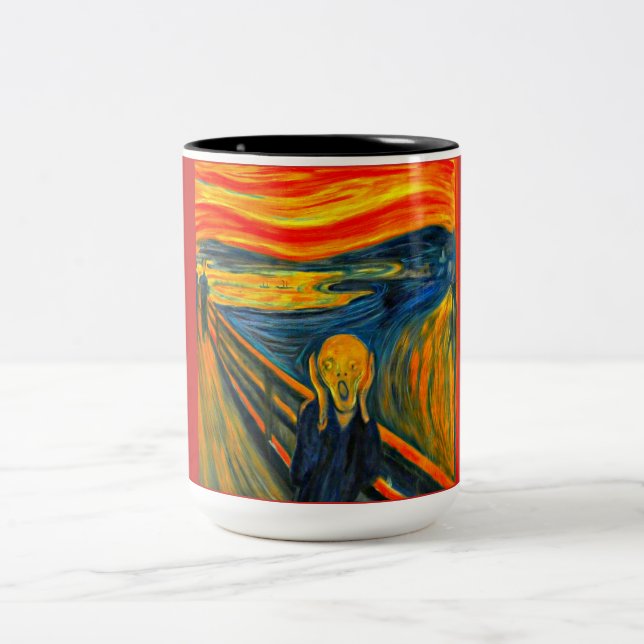The Scream, FIne Art by Munch Två-Tonad Mugg (Center)