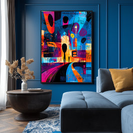 The Scream tolkad i abstrakt expressionism Poster