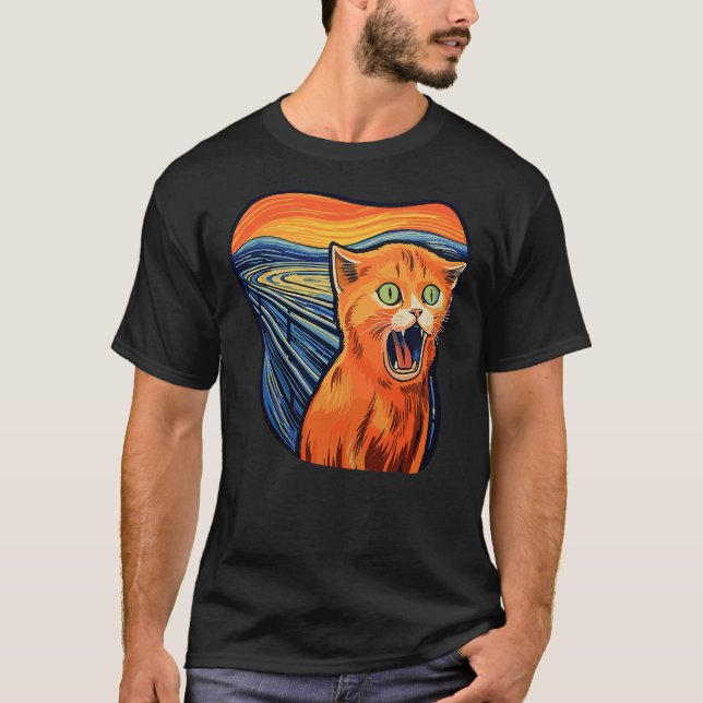 The scream with cat art screaming cat t shirt (Framsida)