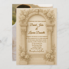 The Sculpted Vow Photo Wedding Invitation Inbjudningar