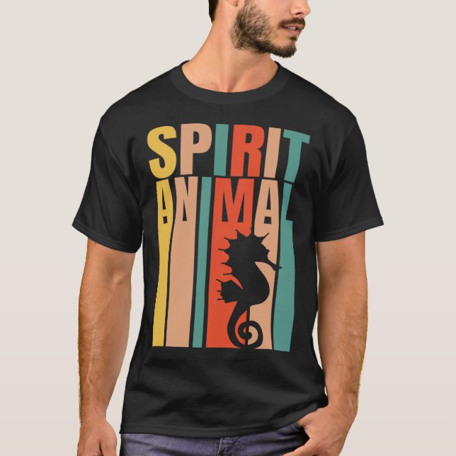 The Seahorse Is My Spirit Animal  Retro T Shirt (Framsida)