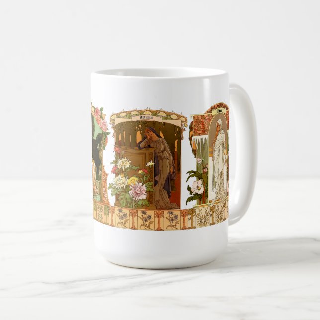 The Seasons Art Nouveau by Sonrel. Kaffemugg (Framsida höger)