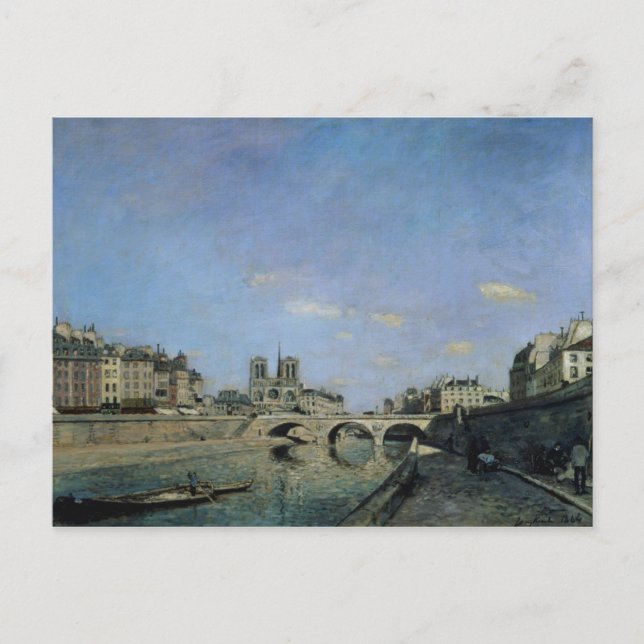 The Seine and Notre Dame in Paris, 1864 Vykort (Framsida)