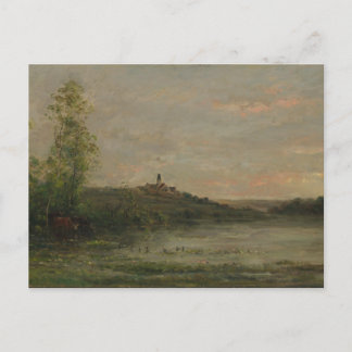 The Seine Morgon Charles-François Daubigny Print Vykort