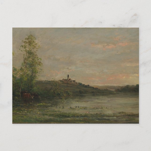 The Seine Morgon Charles-François Daubigny Print Vykort (Framsida)