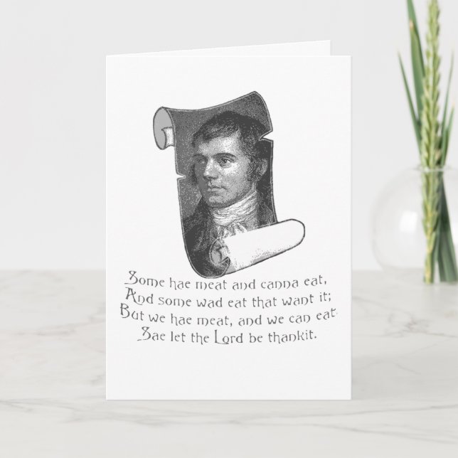 The Selkirk Grace Burns Night Supper Bön Grå Helgkort (Framsida)