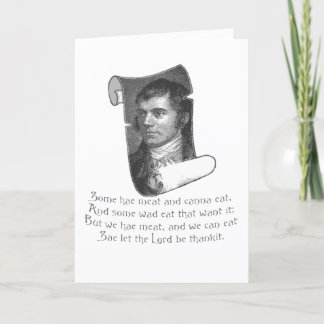 The Selkirk Grace Burns Night Supper Bön Grå Helgkort