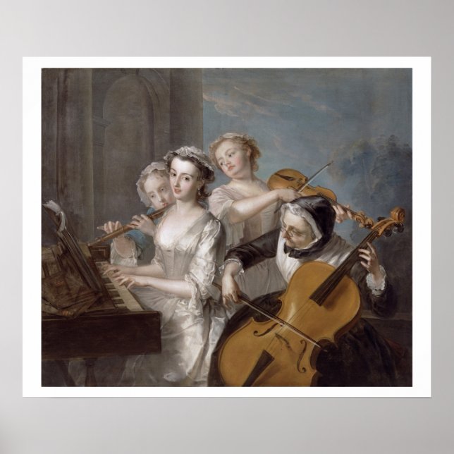 The Sense of Hearing, 1744-7 (olja på canvas) Poster (Framsidan)