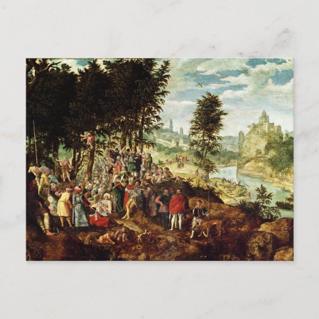 The Sermon of St. John the Baptist, c.1550 Vykort (Framsida)