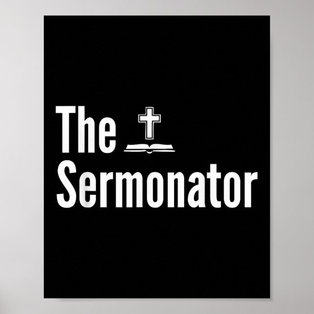 The Sermonator Tröja Rolig Pastor  Poster (Framsidan)