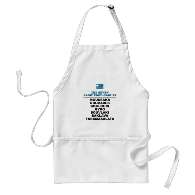 The Seven Basic Food Groups Funny Greek Apron Förkläde (Framsidan)