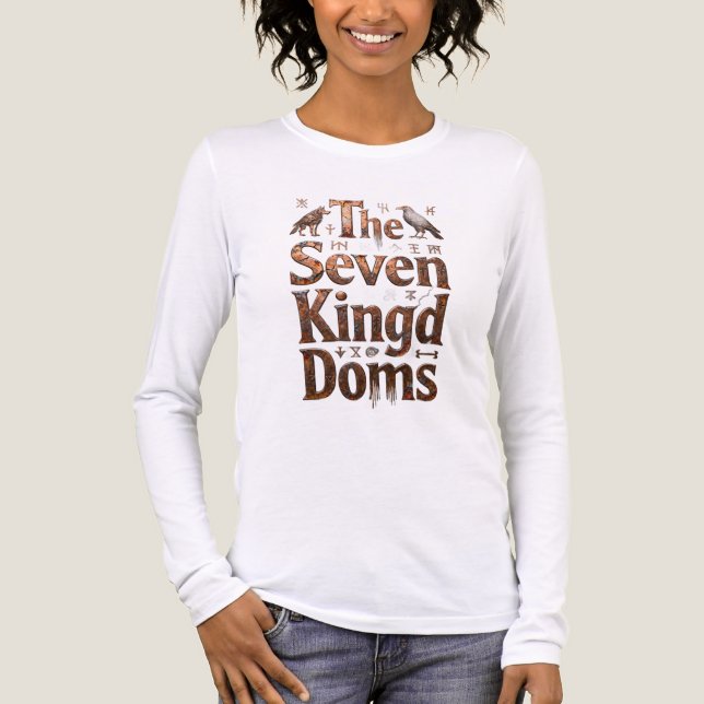 The Seven Kingdoms Fantasy Medeltida Långärmad T- T Shirt (Framsida)
