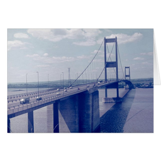 The Severn Bridge från Aust (1970-talet) Hälsningskort (Framsidan Horizontal)
