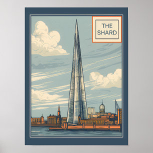 The Shard London Storbritannien Vintage Resa Poster