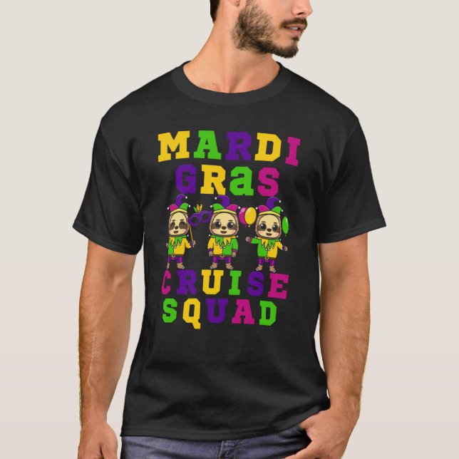 The Shenanigans begin Sloth 2023 Mardi Gras Cruise T Shirt (Framsida)