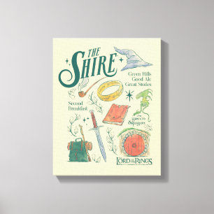 THE SHIRE™ Vattenfärgskollagegrafik Canvastryck