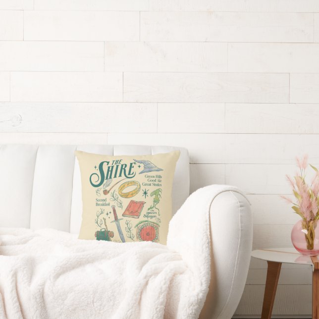 THE SHIRE™ Vattenfärgskollagegrafik Kudde (Soffa)