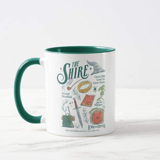 THE SHIRE™ Vattenfärgskollagegrafik Mugg (Vänster)