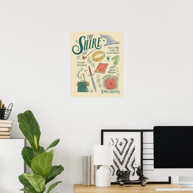 THE SHIRE™ Vattenfärgskollagegrafik Poster (Hemmakontoret)