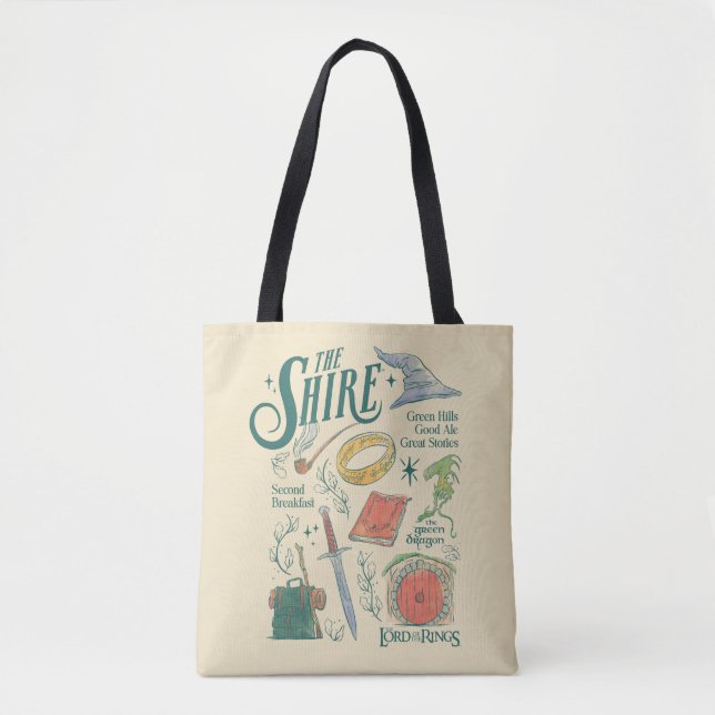 THE SHIRE™ Vattenfärgskollagegrafik Tygkasse (Framsida)