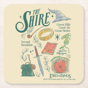 THE SHIRE™ Vattenfärgskollagegrafik Underlägg Papper Kvadrat