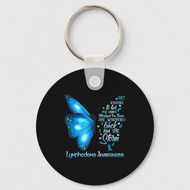 The Shirt Am Storm Lymphedema Awareness Butterfly Nyckelring (Framsida)