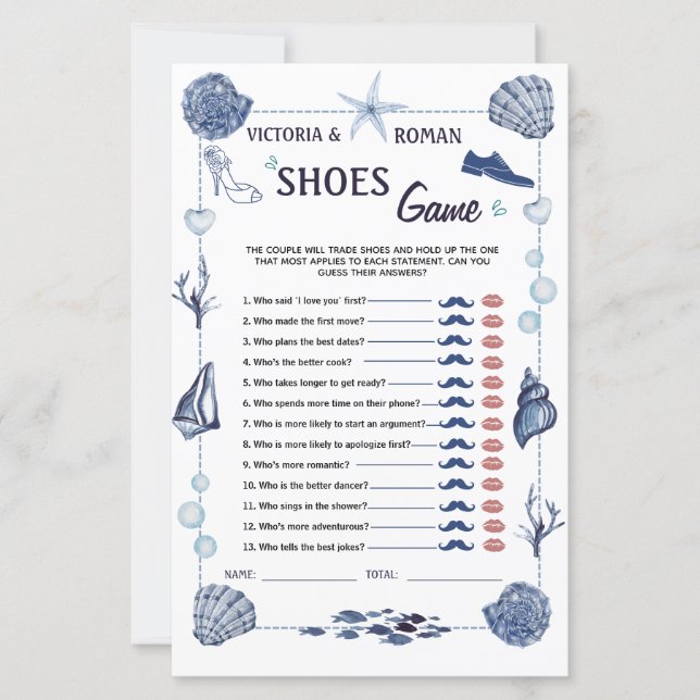 The Shoe Game Bridal Shower Nautical Wedding  (Framsida)