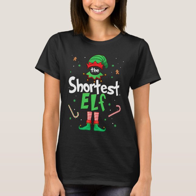 The Shortest Elf  Xmas Matching Christmas For Fami T Shirt (Framsida)